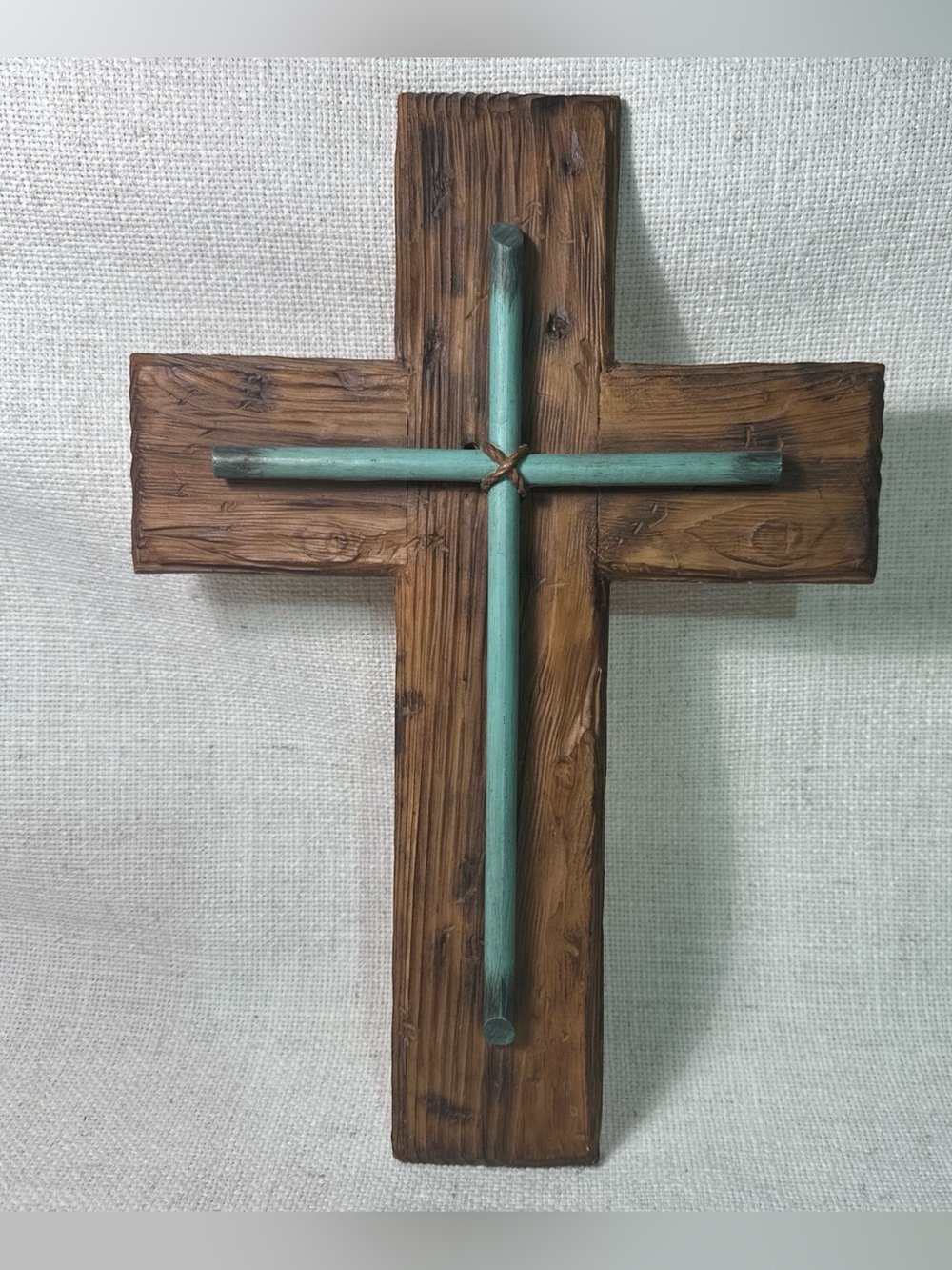 Montana Silversmiths Brown Wood Cross with Turquoise Accent